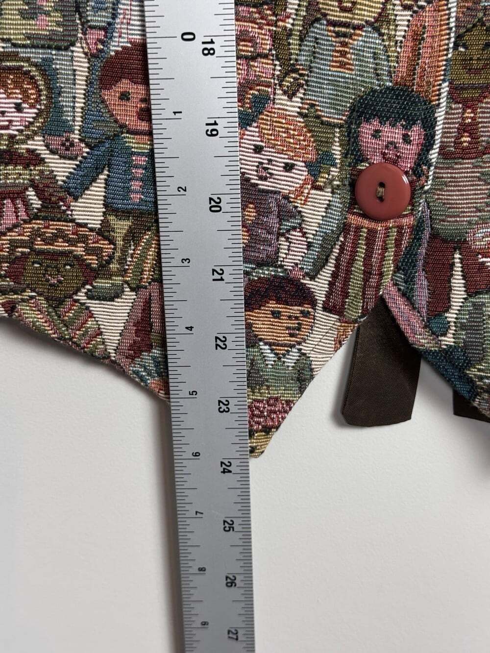 Vintage FACETS by mirrors Multicolor Tapestry V-Neck Made in USA Vest Size M - Picture 6 of 8